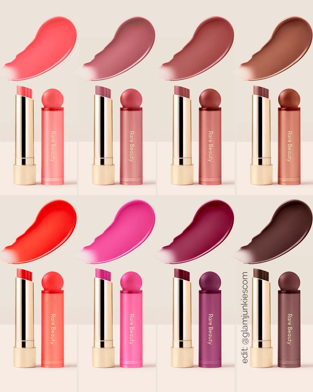 Oil stick and lipstick compared shade by shade
