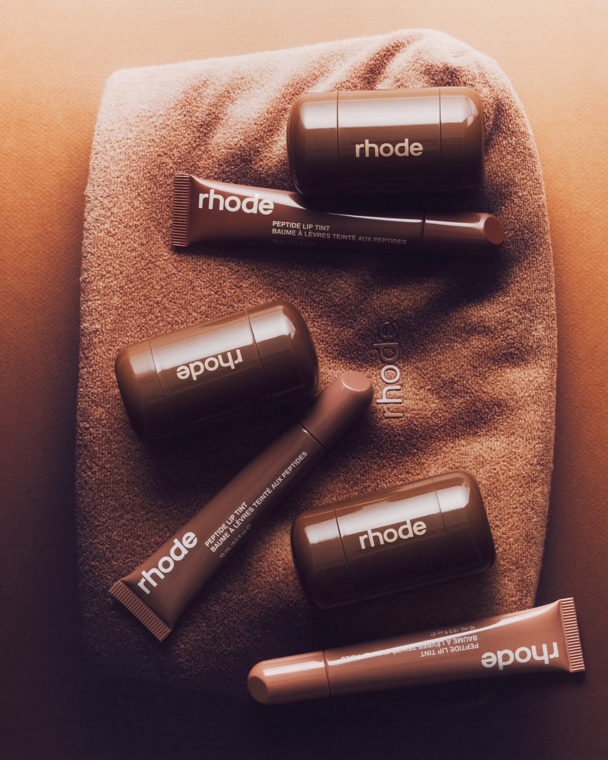 Peptide Lip Tint builds a monochromatic brown story